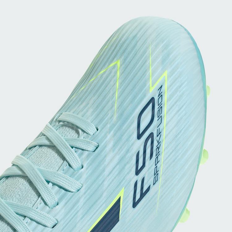 adidas adidas F50 SPARKFUSION LEAGUE Mid Cut Firm Fu&szlig;ballschuhe Damen - Almost Blue / Dusky Petrol / Hi-Res Yellow - 5 | SportScheck