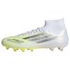 adidas F50 SPARKFUSION PRO Mid Cut Firm Ground Fu&szlig;ballschuhe Damen - Cloud White / Iron Metallic / Hi-Res Yellow