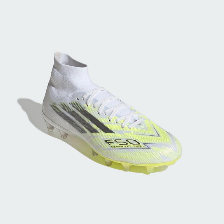 adidas adidas F50 SPARKFUSION PRO Mid Cut Firm Ground Fu&szlig;ballschuhe Damen - Cloud White / Iron Metallic / Hi-Res Yellow - 2 | SportScheck