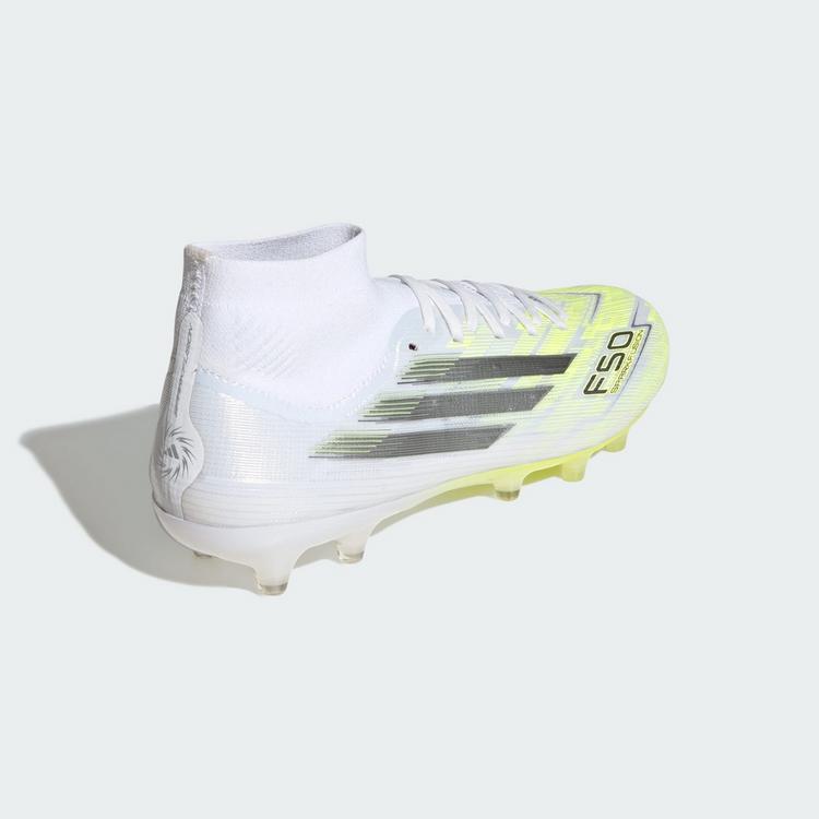 adidas adidas F50 SPARKFUSION PRO Mid Cut Firm Ground Fu&szlig;ballschuhe Damen - Cloud White / Iron Metallic / Hi-Res Yellow - 3 | SportScheck