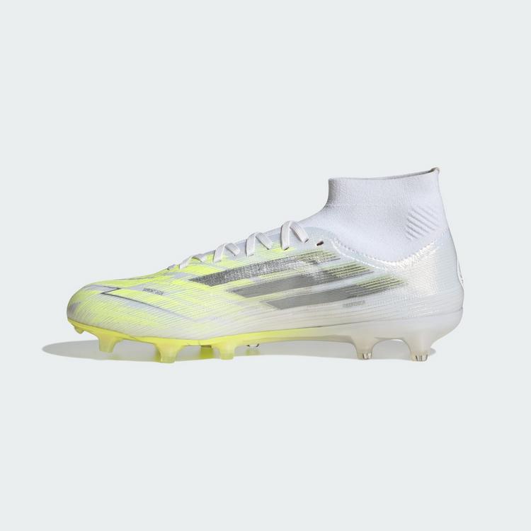 adidas adidas F50 SPARKFUSION PRO Mid Cut Firm Ground Fu&szlig;ballschuhe Damen - Cloud White / Iron Metallic / Hi-Res Yellow - 4 | SportScheck
