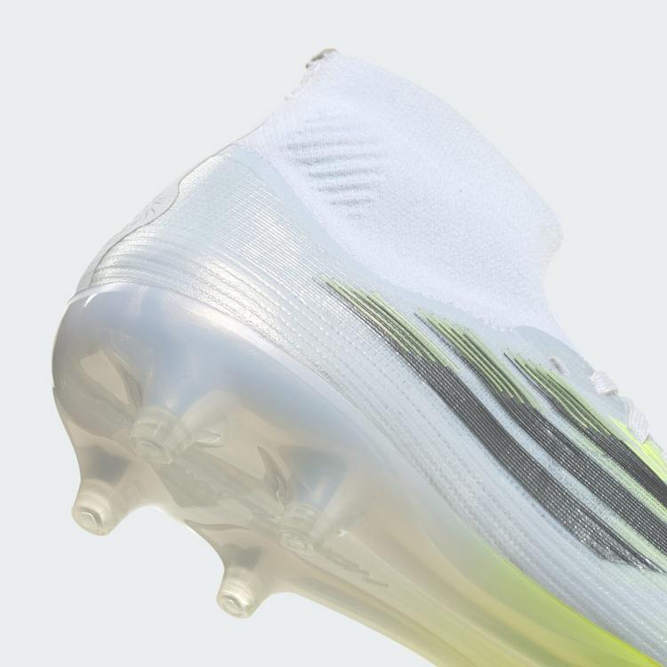 adidas adidas F50 SPARKFUSION PRO Mid Cut Firm Ground Fu&szlig;ballschuhe Damen - Cloud White / Iron Metallic / Hi-Res Yellow - 5 | SportScheck
