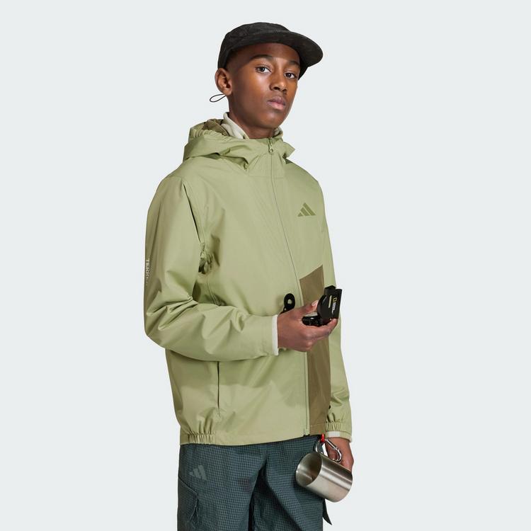 adidas adidas Terrex Kids Multi 2 Layer CLIMAPROOF Regenjacke Kinder - Tent Green / Olive Strata - 0 | SportScheck