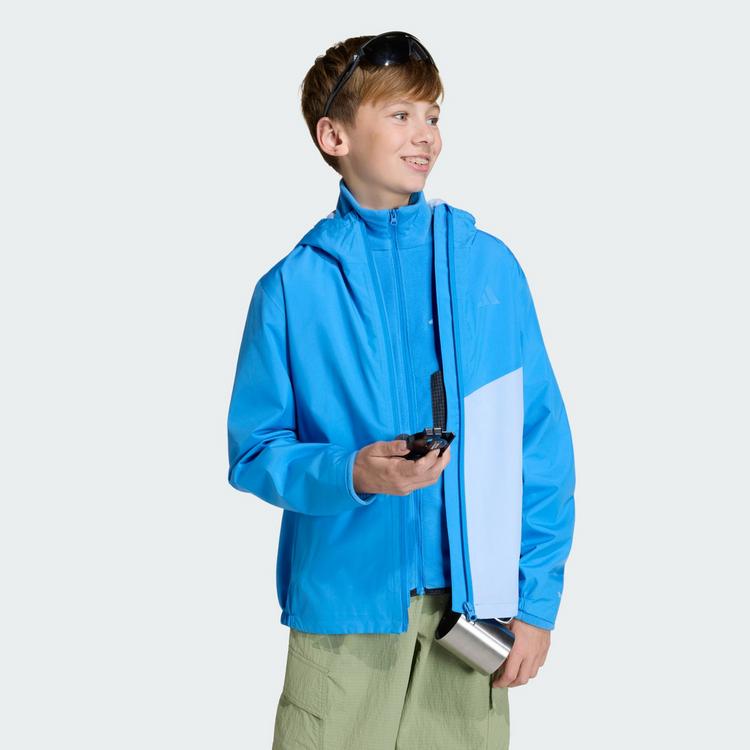 adidas adidas Terrex Kids Multi 2 Layer CLIMAPROOF Regenjacke Kinder - Ray Blue / Glow Blue - 0 | SportScheck