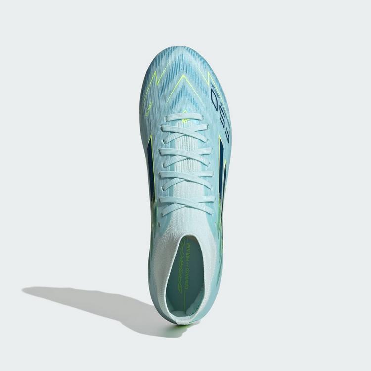 adidas adidas F50 SPARKFUSION PRO Mid Cut Firm Ground Fu&szlig;ballschuhe Damen - Almost Blue / Dusky Petrol / Hi-Res Yellow - 0 | SportScheck