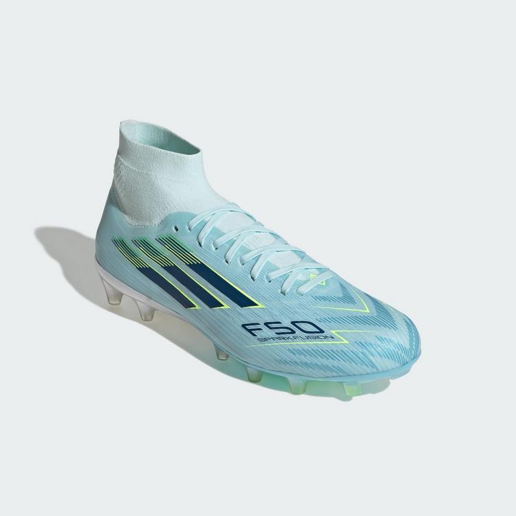adidas adidas F50 SPARKFUSION PRO Mid Cut Firm Ground Fu&szlig;ballschuhe Damen - Almost Blue / Dusky Petrol / Hi-Res Yellow - 2 | SportScheck