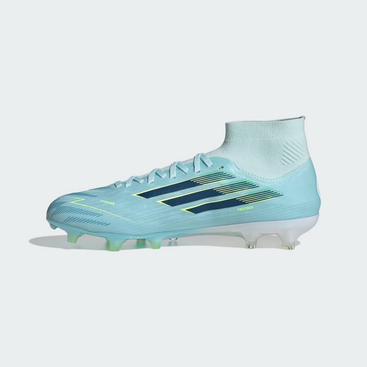 adidas adidas F50 SPARKFUSION PRO Mid Cut Firm Ground Fu&szlig;ballschuhe Damen - Almost Blue / Dusky Petrol / Hi-Res Yellow - 4 | SportScheck