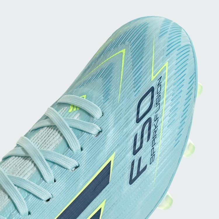 adidas adidas F50 SPARKFUSION PRO Mid Cut Firm Ground Fu&szlig;ballschuhe Damen - Almost Blue / Dusky Petrol / Hi-Res Yellow - 5 | SportScheck