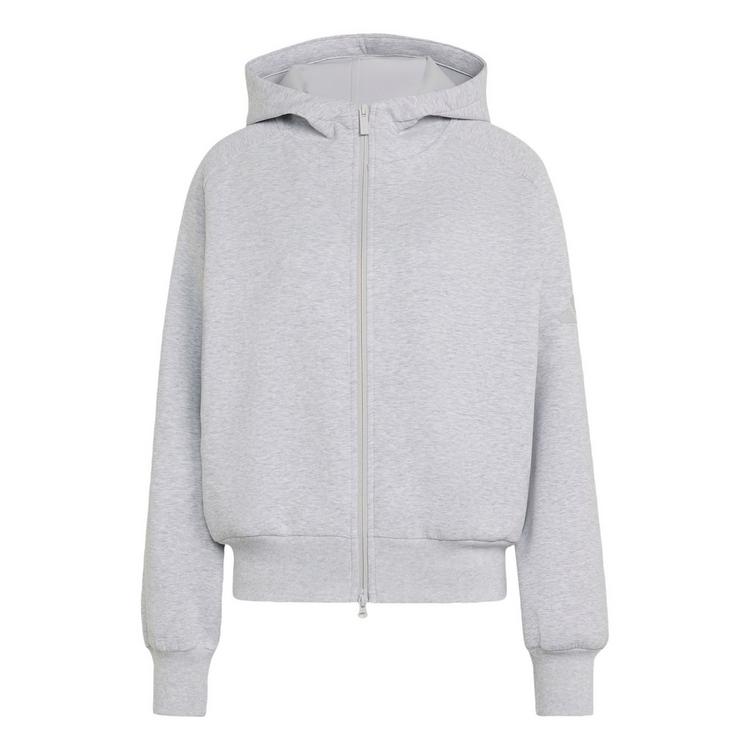 adidas adidas SOFT LUX KAPUZENJACKE, REISSVERSCHLUSS Hoodie Damen - Light Grey Heather - 0 | SportScheck