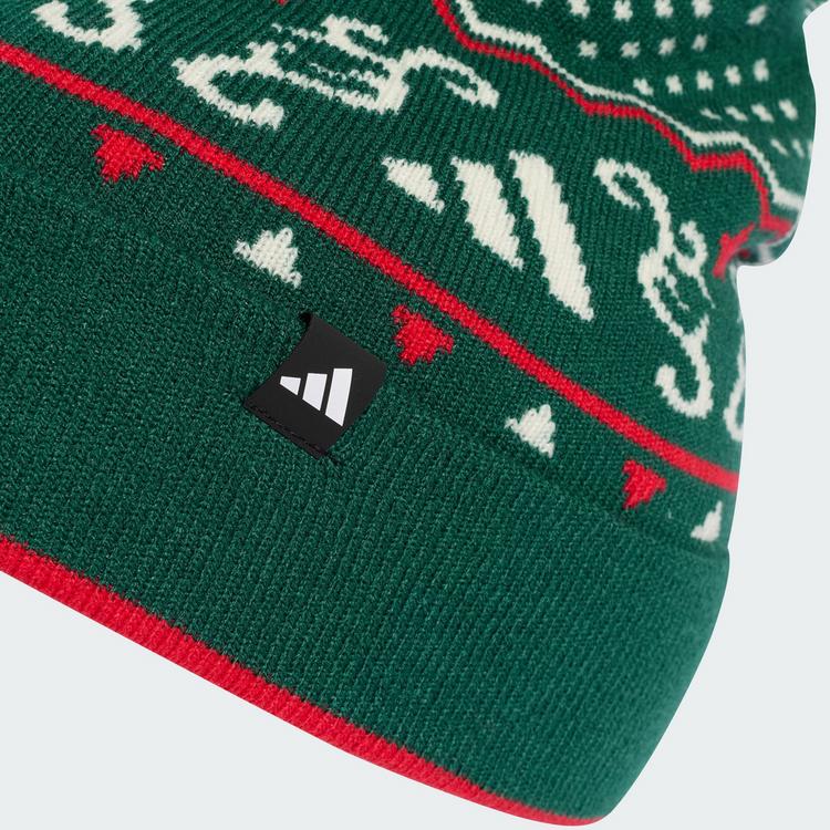 adidas adidas Christmas Grafik M&uuml;tze Beanie - Collegiate Green / Ivory / Pure Ruby - 0 | SportScheck