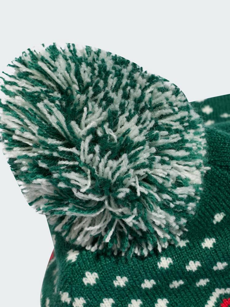 adidas adidas Christmas Grafik M&uuml;tze Beanie - Collegiate Green / Ivory / Pure Ruby - 1 | SportScheck