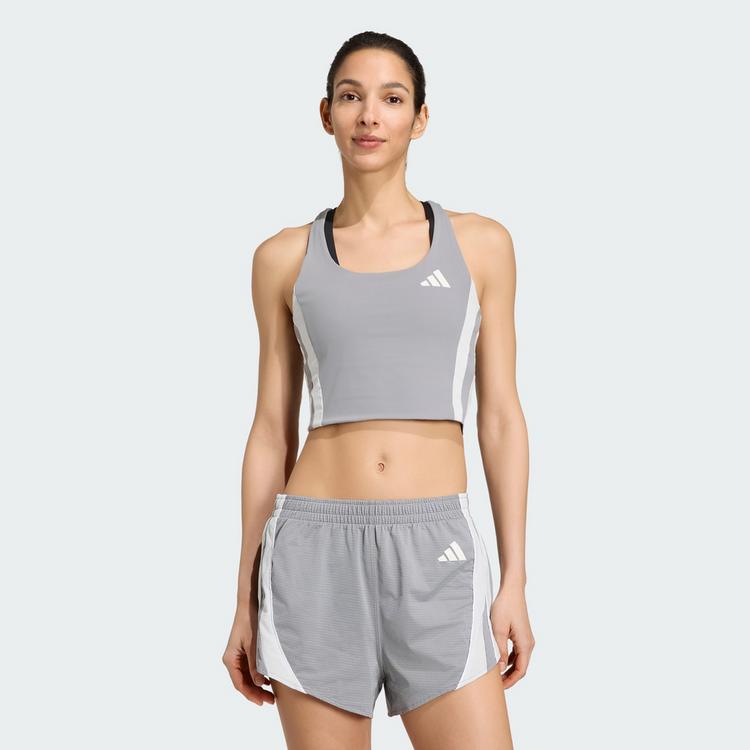adidas adidas Adizero Archive Running Crop-Top Croptop Damen - Grey Three / Grey One - 0 | SportScheck