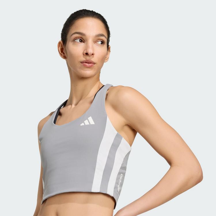 adidas adidas Adizero Archive Running Crop-Top Croptop Damen - Grey Three / Grey One - 0 | SportScheck