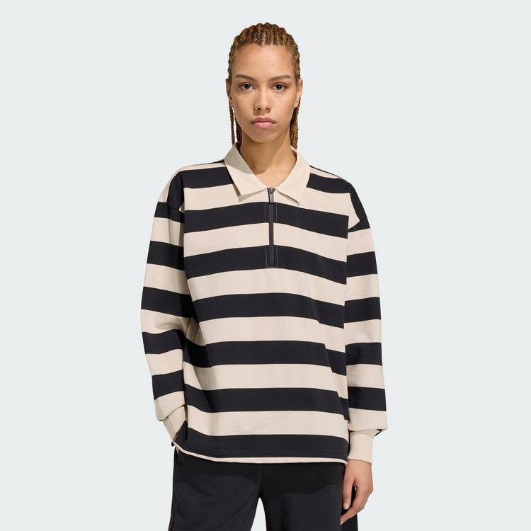 adidas adidas Essentials Contemporary French Terry Poloshirt Damen - Black / Crystal Linen - 0 | SportScheck