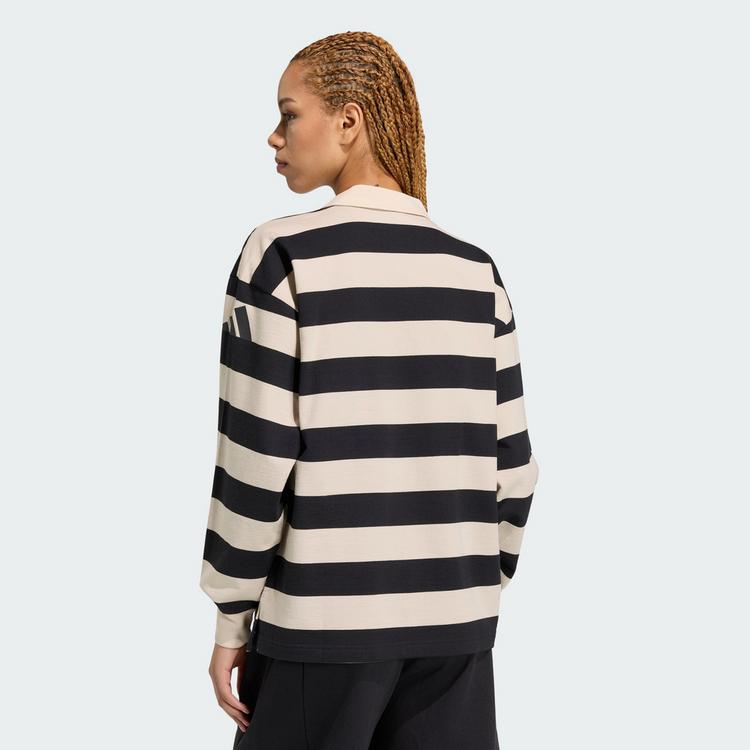 adidas adidas Essentials Contemporary French Terry Poloshirt Damen - Black / Crystal Linen - 1 | SportScheck