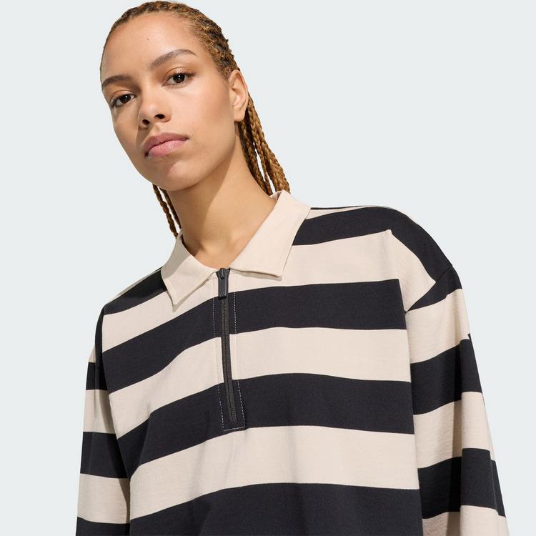 adidas adidas Essentials Contemporary French Terry Poloshirt Damen - Black / Crystal Linen - 1 | SportScheck