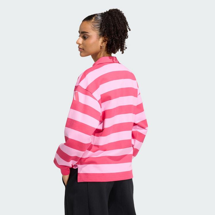 adidas adidas Essentials Contemporary French Terry Poloshirt Damen - Power Pink / St Tropic Bloom - 1 | SportScheck