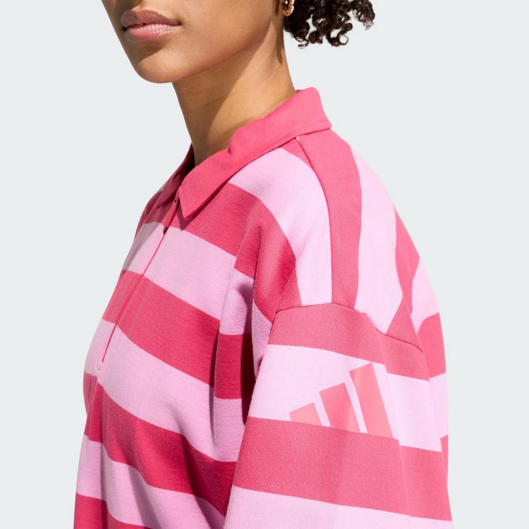 adidas adidas Essentials Contemporary French Terry Poloshirt Damen - Power Pink / St Tropic Bloom - 1 | SportScheck