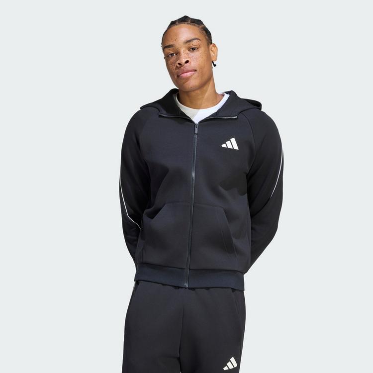 adidas adidas STADIUM SMALL LOGO FULL-ZIP HOODIE Sweatjacke Herren - Black - 0 | SportScheck