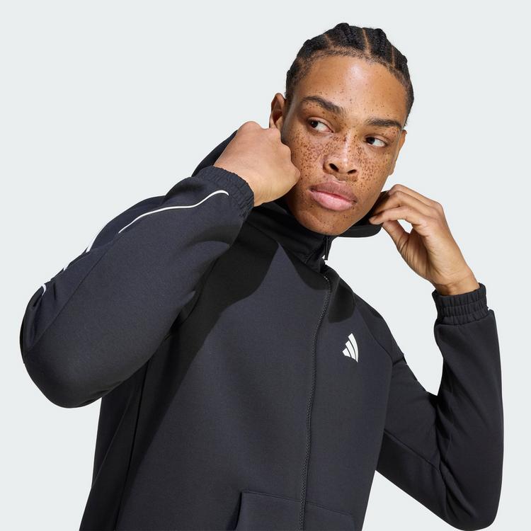 adidas adidas STADIUM SMALL LOGO FULL-ZIP HOODIE Sweatjacke Herren - Black - 1 | SportScheck