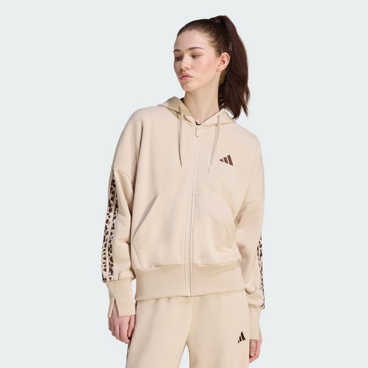 adidas adidas Seasonal Essentials 3-Streifen Sweatjacke Damen - Crystal Linen / Multicolor / Khaki Six - 0 | SportScheck