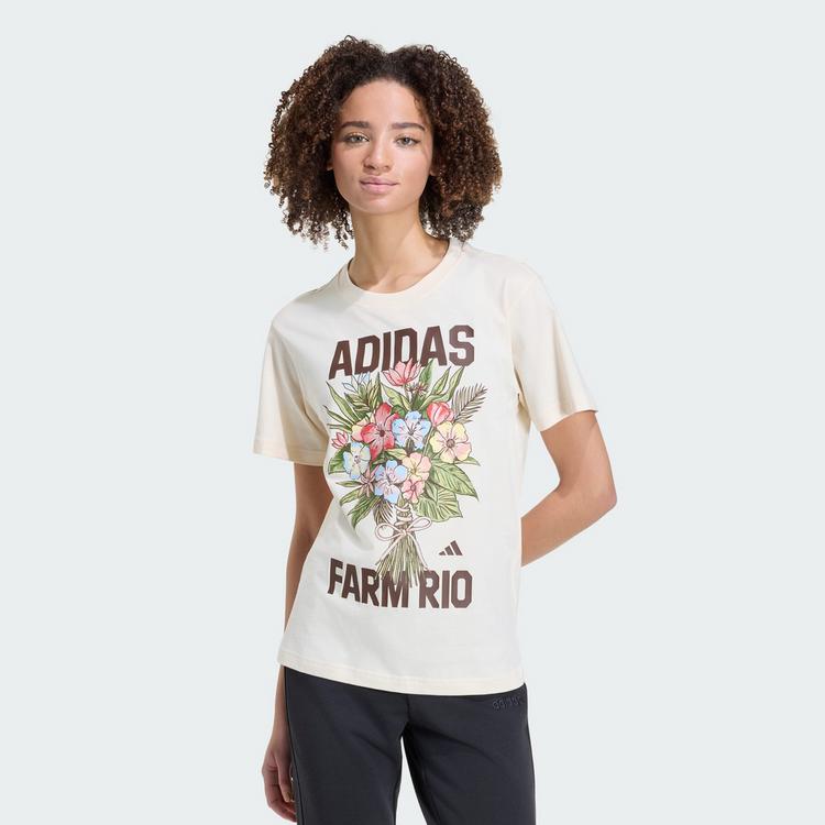adidas adidas ADIDAS x FARM RIO GRAFIK-T-SHIRT T-Shirt Damen - Ecru Tint / Shadow Brown / Multicolor - 0 | SportScheck