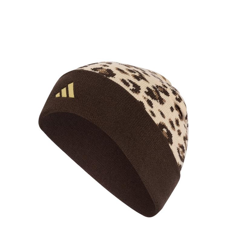 adidas adidas Leo Grafik Beanie Beanie - Crystal Linen / Dark Brown / Gold Metallic - 0 | SportScheck