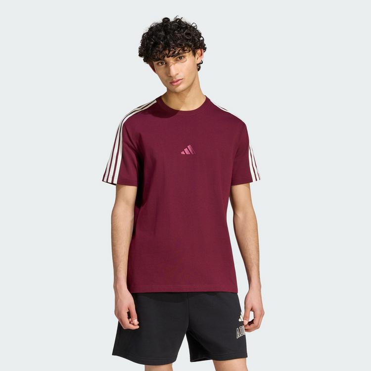 adidas adidas ADIDAS KIT 3-STREIFEN T-SHIRT, REGUL&Auml;RE T-Shirt Herren - Maroon / Off White - 0 | SportScheck