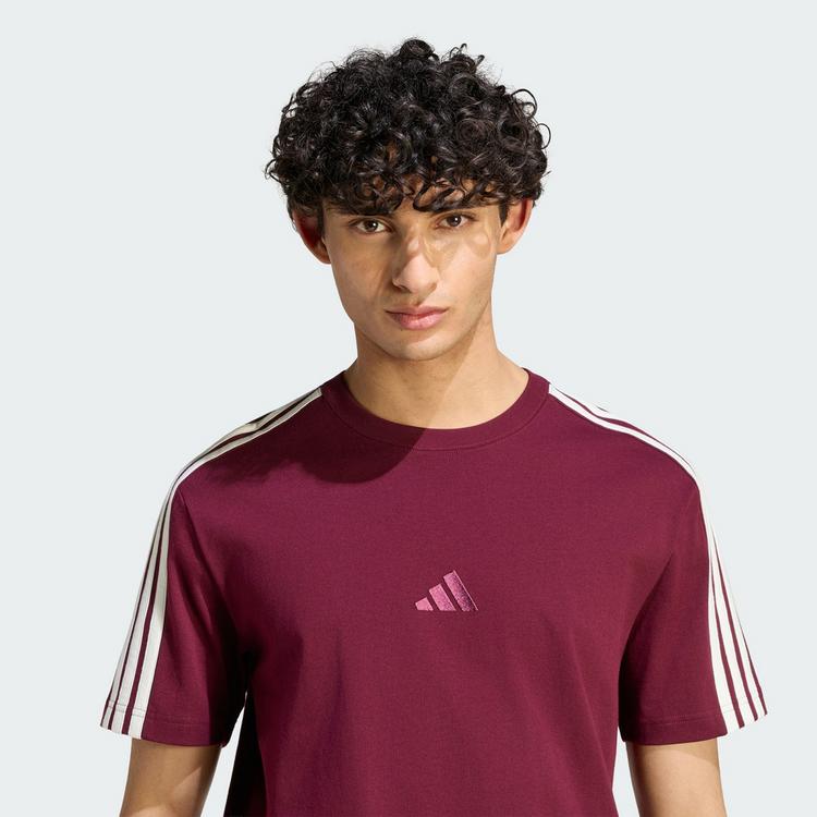 adidas adidas ADIDAS KIT 3-STREIFEN T-SHIRT, REGUL&Auml;RE T-Shirt Herren - Maroon / Off White - 0 | SportScheck