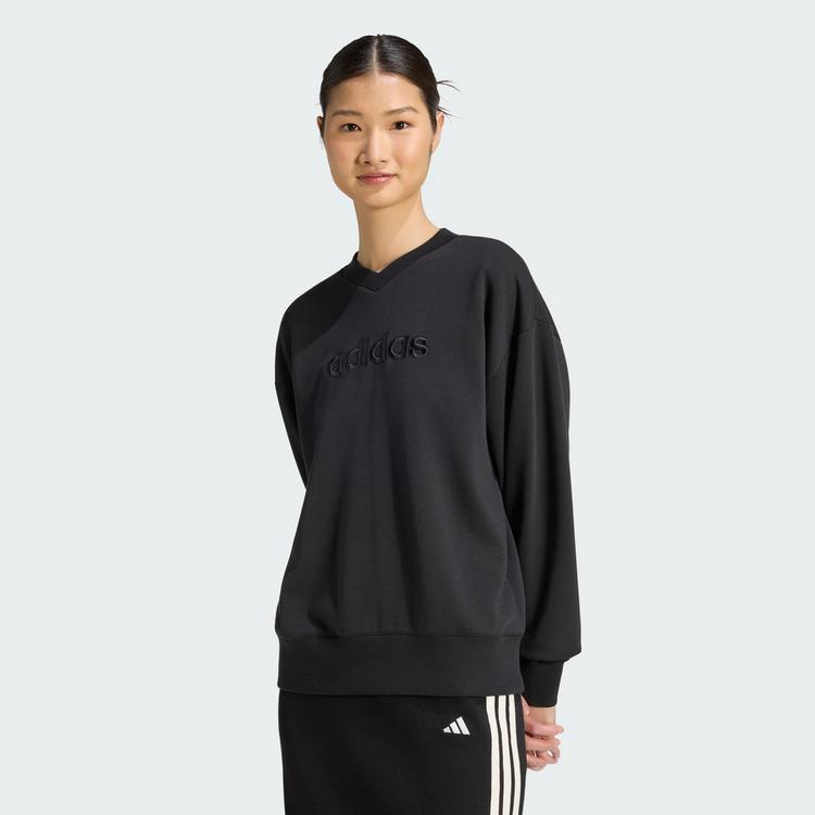 adidas adidas Seasonal Essentials Satin-Sweatshirt, Sweatshirt Damen - Black - 0 | SportScheck