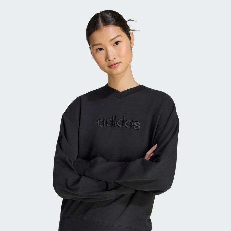 adidas adidas Seasonal Essentials Satin-Sweatshirt, Sweatshirt Damen - Black - 0 | SportScheck