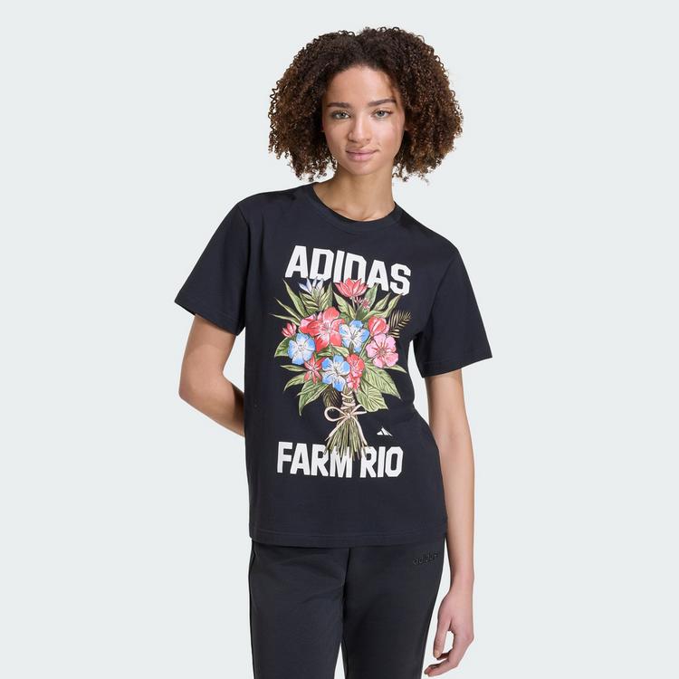adidas adidas ADIDAS x FARM RIO GRAFIK-T-SHIRT T-Shirt Damen - Black / Cream White / Multicolor - 0 | SportScheck