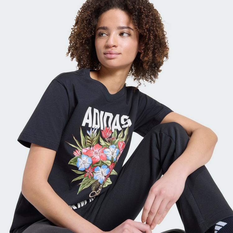 adidas adidas ADIDAS x FARM RIO GRAFIK-T-SHIRT T-Shirt Damen - Black / Cream White / Multicolor - 0 | SportScheck