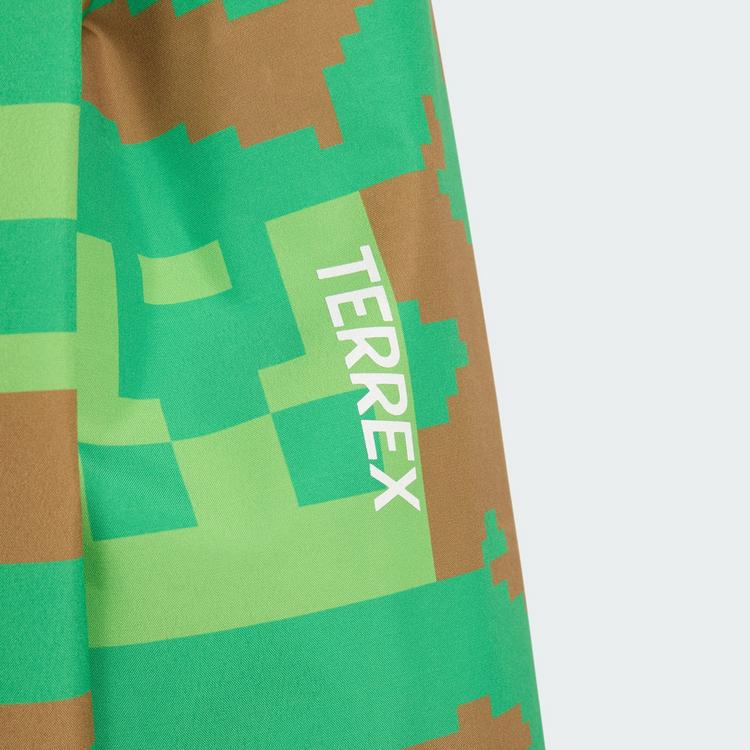 adidas adidas Adidas Minecraft Terrex 2 Layer Outdoorjacke Kinder - Vivid Green / Brown Desert / Semi Lucid Lime - 3 | SportScheck