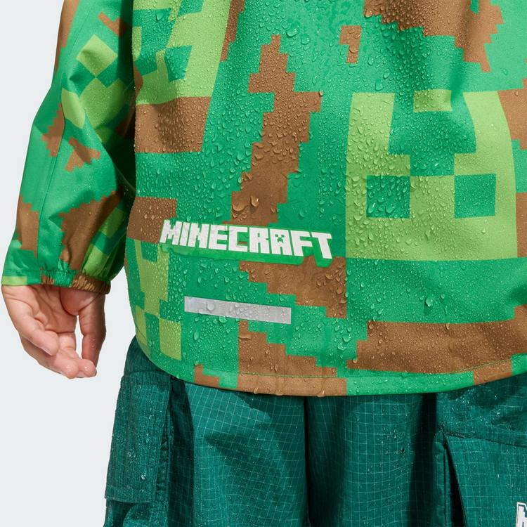 adidas adidas Adidas Minecraft Terrex 2 Layer Outdoorjacke Kinder - Vivid Green / Brown Desert / Semi Lucid Lime - 4 | SportScheck