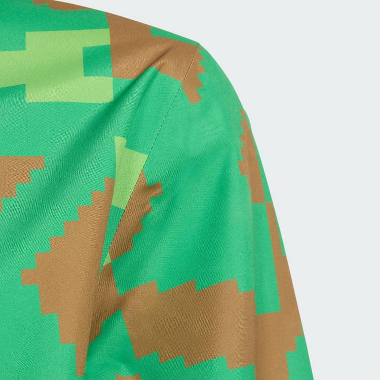 adidas adidas Adidas Minecraft Terrex 2 Layer Outdoorjacke Kinder - Vivid Green / Brown Desert / Semi Lucid Lime - 5 | SportScheck