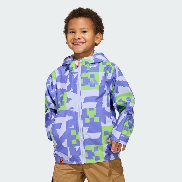 adidas adidas Adidas Minecraft Terrex 2 Layer Outdoorjacke Kinder - Violet Tone / Semi Cobalt Blue / Semi Lucid Lime - 0 | SportScheck