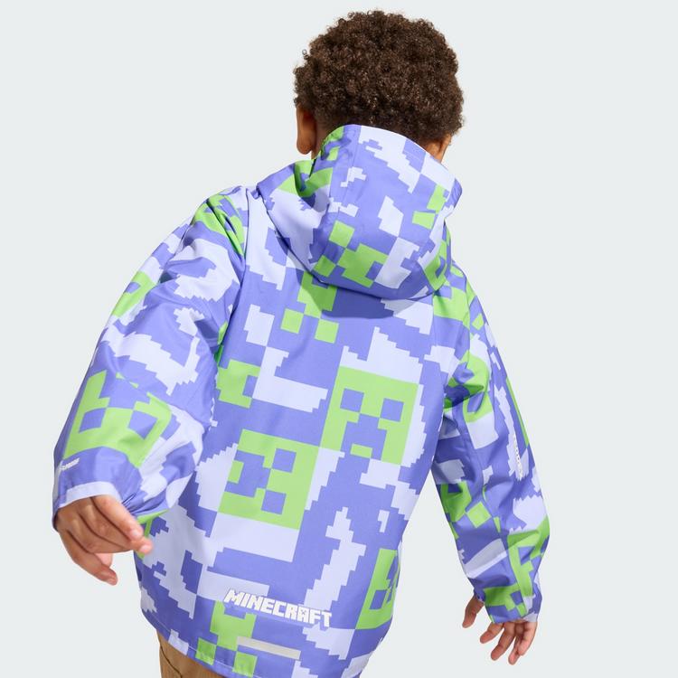 adidas adidas Adidas Minecraft Terrex 2 Layer Outdoorjacke Kinder - Violet Tone / Semi Cobalt Blue / Semi Lucid Lime - 1 | SportScheck