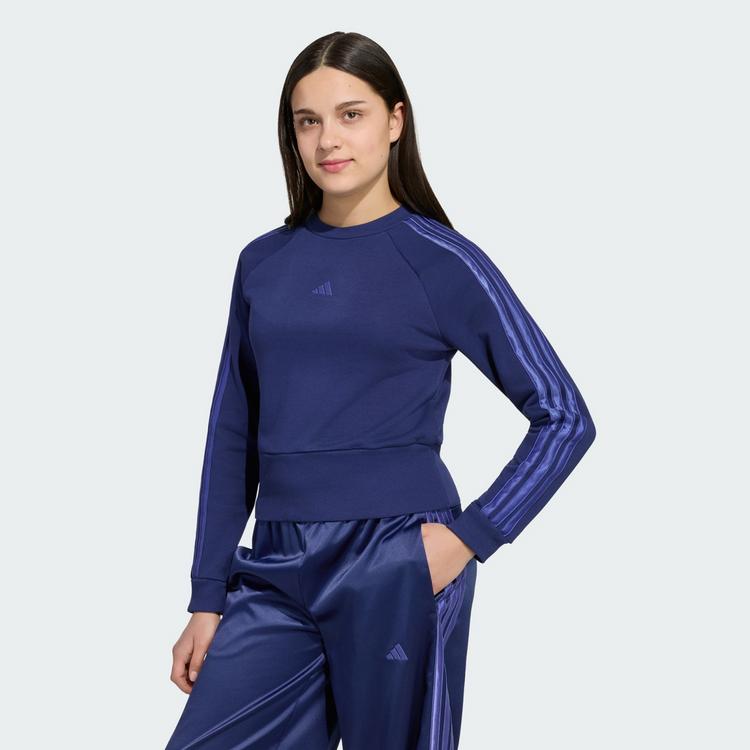 adidas adidas SATIN SWEATSHIRT Sweatshirt Kinder - Dark Blue / Dual Indigo - 0 | SportScheck
