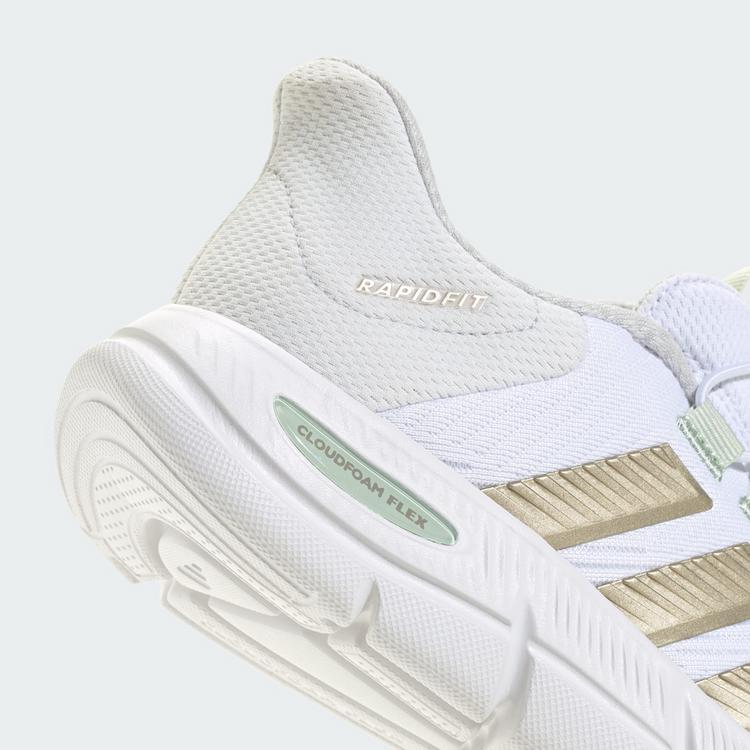 adidas adidas CLOUDFOAM FLEX RAPIDFIT SCHUH Sneaker Damen - Cloud White / Cyber Metallic / Linen Green - 7 | SportScheck