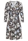 Lascana Druckkleid Kurzarmkleid Damen - schwarz-braun-blau bedruckt