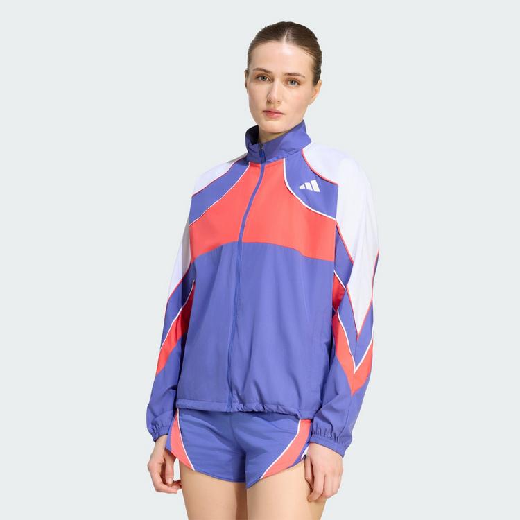 adidas adidas Adizero Archive Laufjacke Laufjacke Damen - Dual Indigo / Semi Lucid Red / White - 0 | SportScheck