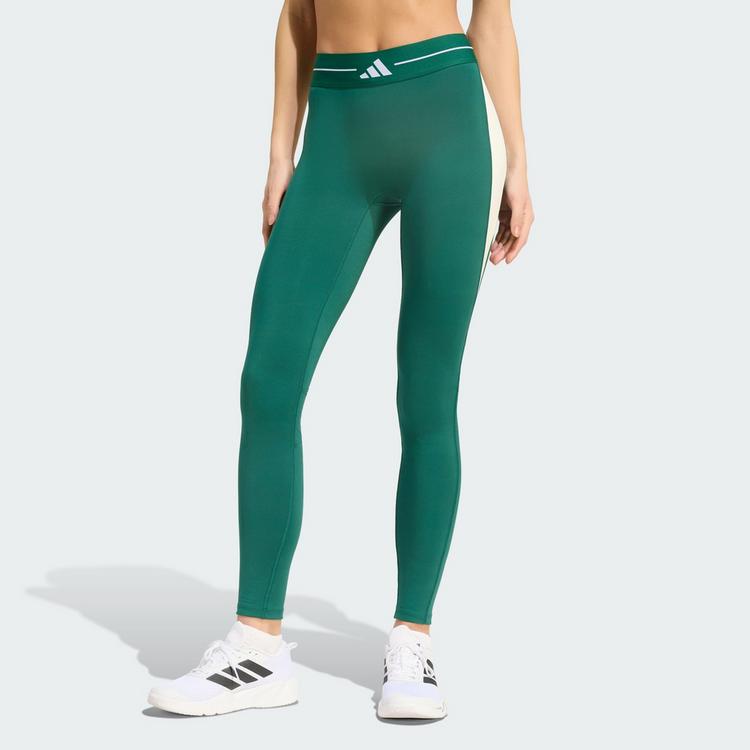 adidas adidas Hyperglam Colour Block Leggings, lang Leggings Damen - Collegiate Green - 0 | SportScheck