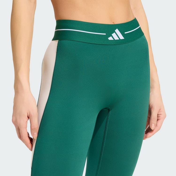 adidas adidas Hyperglam Colour Block Leggings, lang Leggings Damen - Collegiate Green - 0 | SportScheck