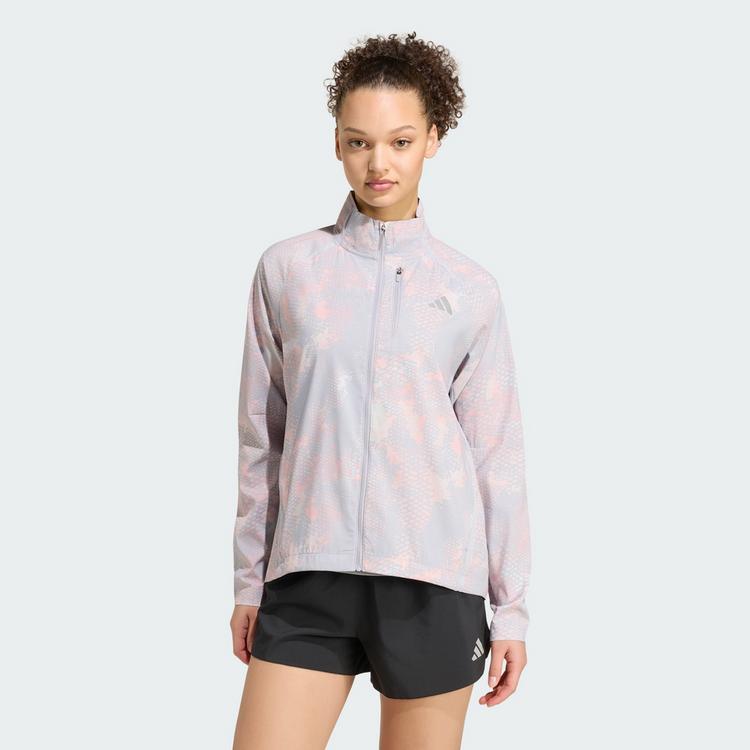 adidas adidas ADI365 Iconic Laufjacke, Animalprint Laufjacke Damen - Grey One / Semi Frozen Turbo / Glory Grey - 0 | SportScheck