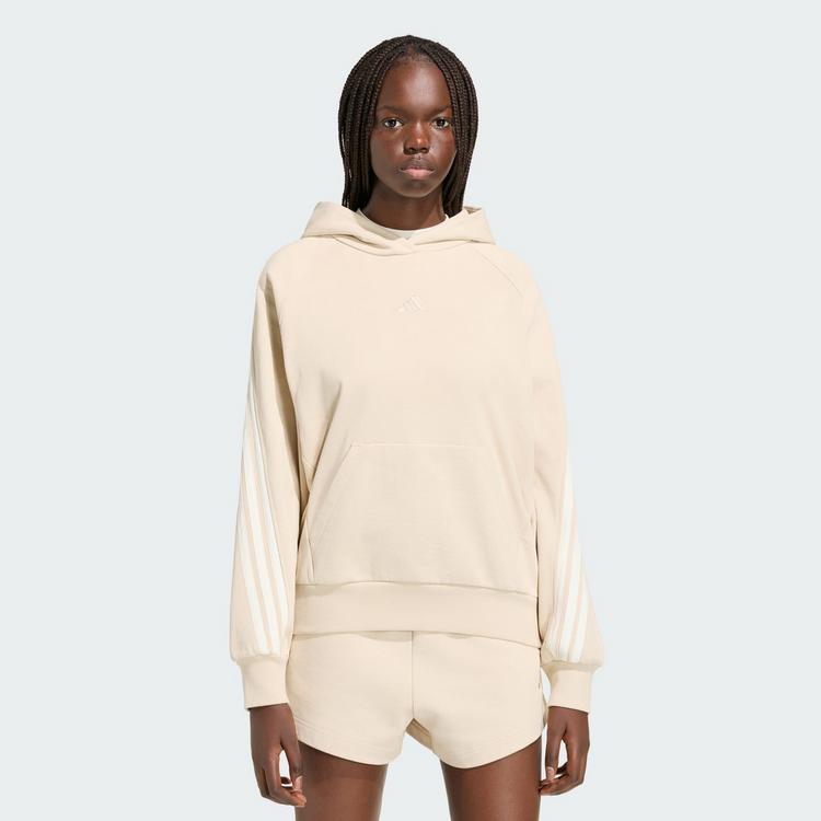 adidas adidas adidas KIT 3-STREIFEN HOODIE Hoodie Damen - Crystal Linen / Off White - 0 | SportScheck