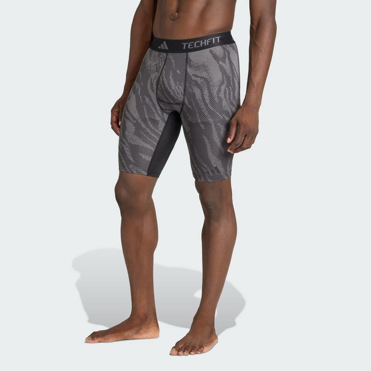 adidas adidas Techfit AOP Kurze Leggings Leggings Herren - Grey / Grey Six - 0 | SportScheck