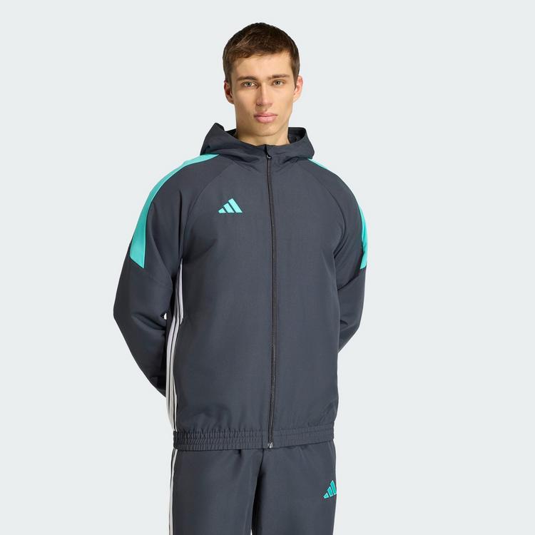 adidas adidas TIRO 26 ESSENTIALS KAPUZENJACKE, GEWEBT Langarmshirt Herren - Night Grey / Mint Rush / White - 0 | SportScheck
