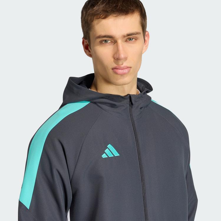 adidas adidas TIRO 26 ESSENTIALS KAPUZENJACKE, GEWEBT Langarmshirt Herren - Night Grey / Mint Rush / White - 0 | SportScheck