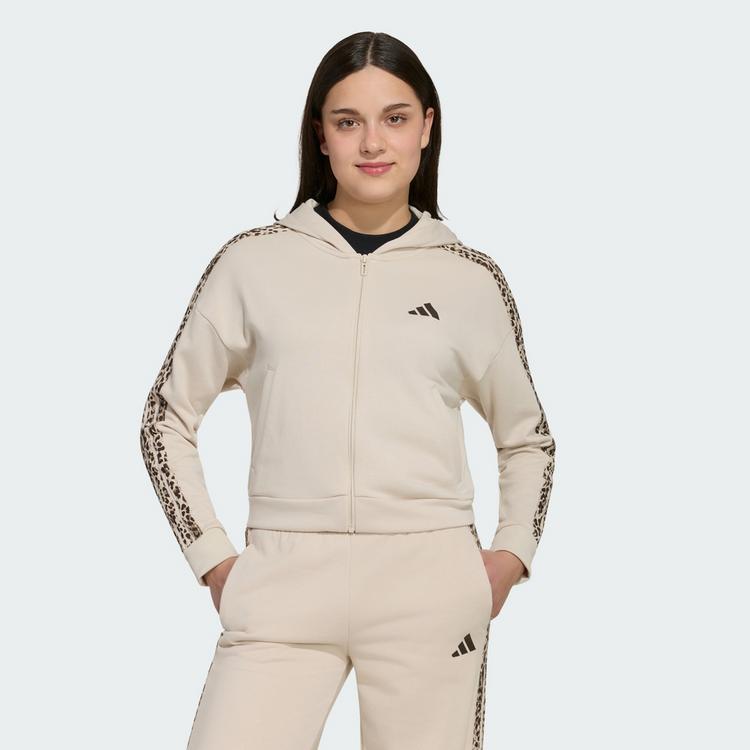 adidas adidas SEASONALS ANIMAL KAPUZENJACKE, Sweatjacke Kinder - Crystal Linen / Multicolor / Dark Brown - 0 | SportScheck